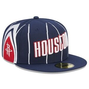 New Era Houston Rockets Pinstripe City Edition 59FIFTY Fitted Hat Mens 7 3/8 NEW